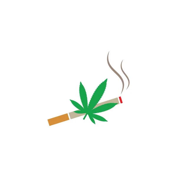 Cigarette Cannabis Vector Illustration Design Template — Stock Vector