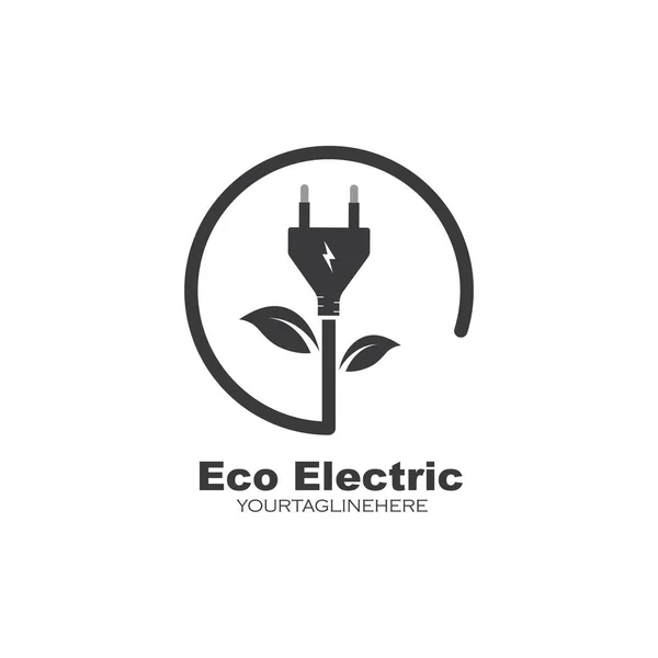 Vector Icono Eléctrico Ecológico Plantilla Diseño Ilustración — Archivo Imágenes Vectoriales