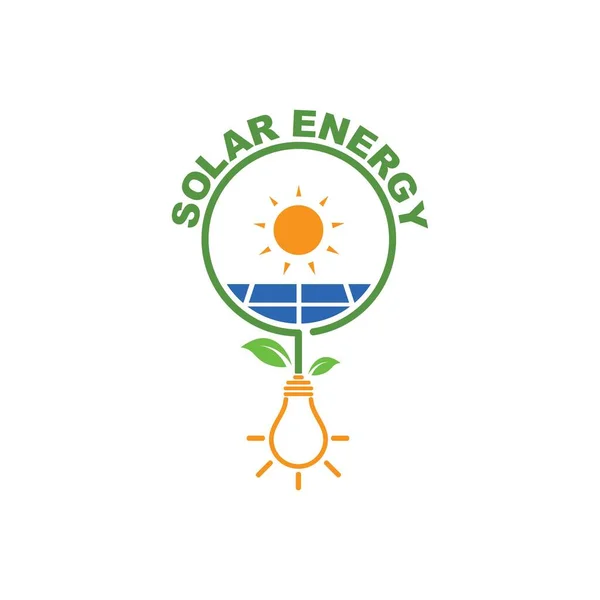 Zonnepaneel Logo Vector Icoon Van Natuurlijke Energie Ontwerp — Stockvector