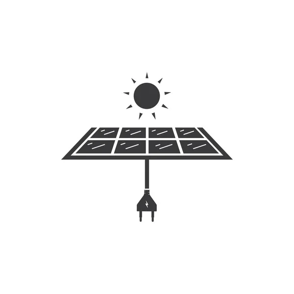 Icono Del Vector Del Logotipo Del Panel Solar Diseño Energía — Vector de stock