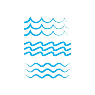 Su Dalgası sembolü ve simge logo şablonu vektörü