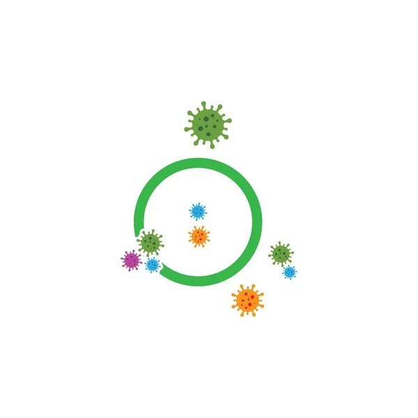 Virus Bacterias Icono Vector Ilustración Diseño Plantilla — Vector de stock