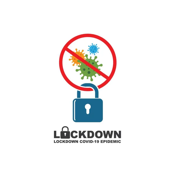 Covid Corona Virus Lockdown Vektor Icon Illustration Design — Stockvektor