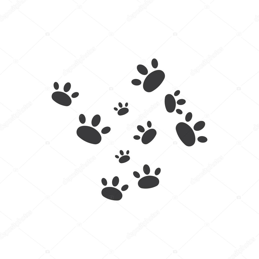 paw vector  icon of pet illustration design template
