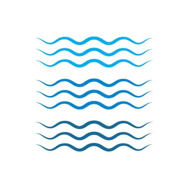 Su Dalgası sembolü ve simge logo şablonu vektörü