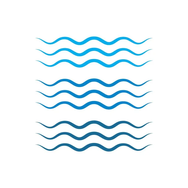 Wasserwelle Symbol Und Symbol Logo Template Vektor — Stockvektor