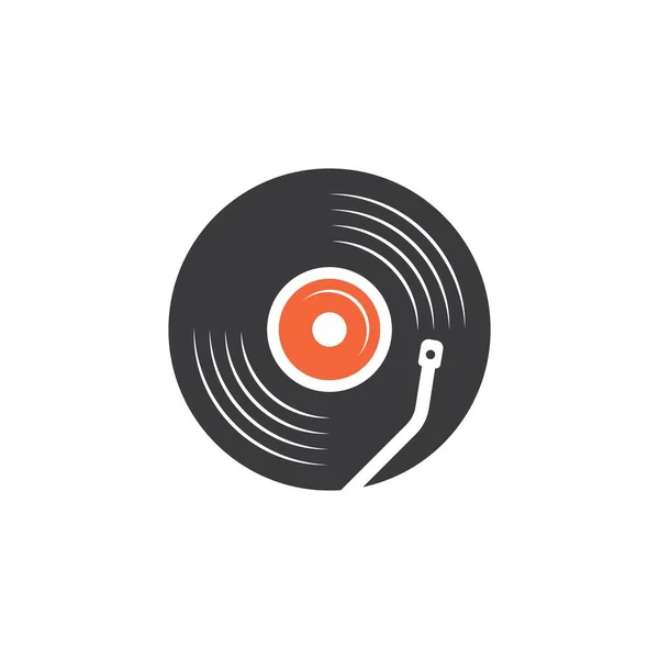 Vinil Disk Müzik Vektörü Ikon Tasarım Şablonu — Stok Vektör