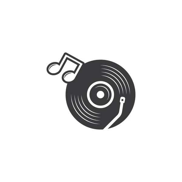 Vinilo Disco Música Vector Icono Ilustración Diseño Plantilla — Vector de stock