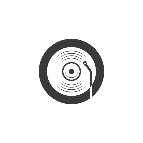 Vinilo Disco Música Vector Icono Ilustración Diseño Plantilla — Vector de stock