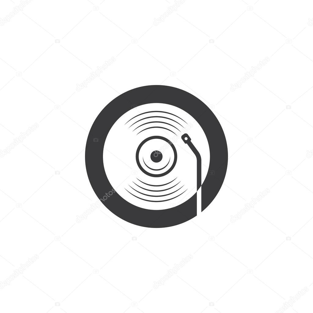 vinyl disc music vector icon illustration design template