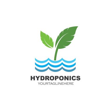 Hidroponik logo vektör çizim şablonu
