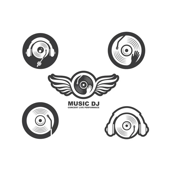 Vinilo Disco Música Vector Icono Ilustración Diseño Plantilla — Archivo Imágenes Vectoriales