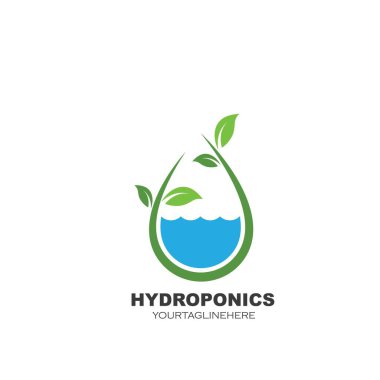 Hidroponik logo vektör çizim şablonu