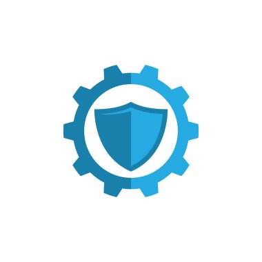 Kalkan teçhizat sembolü logo şablon çizimi