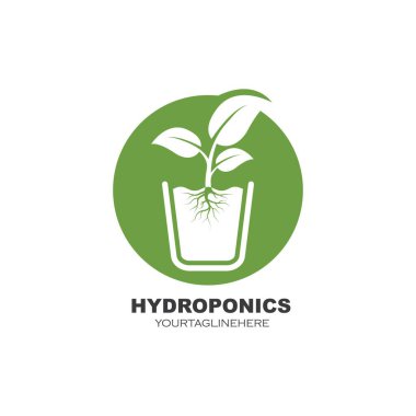 Hidroponik logo vektör çizim şablonu