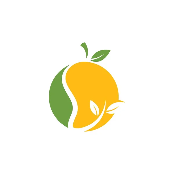 Mango Fruta Vector Ilustración Logo Icono — Vector de stock
