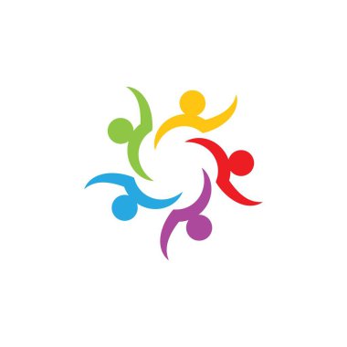 topluluk, ağ ve sosyal insanlar logo tasarımı karakteri 