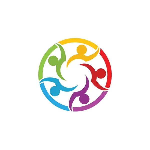 Het Karakter Van Community Netwerk Social People Logo Icoon Design — Stockvector