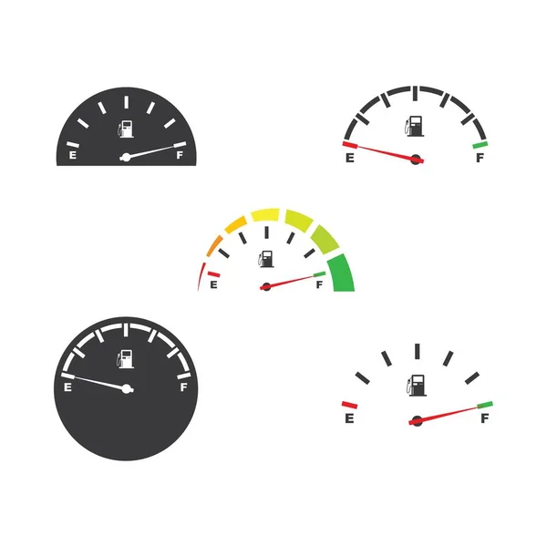 Indicador Gasolina Ícone Vetor Ilustração Design Modelo —  Vetores de Stock