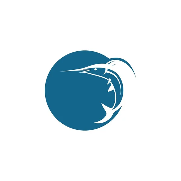 Иллюстрационный Вектор Логотипа Синей Марлиновой Рыбы — стоковый вектор
