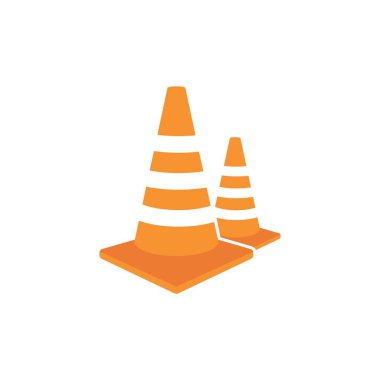 Trafik konisi vektör çizim şablonu