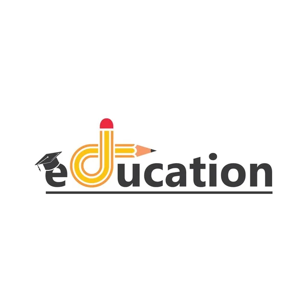 Illustration Vectorielle Crayon Icône Logo Conception Éducation — Image vectorielle