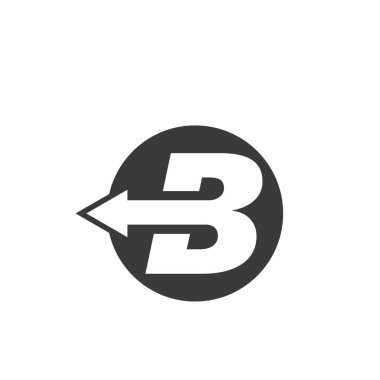 B Harfi ok logosu Simge Vektörü İllüstrasyon Tasarımı