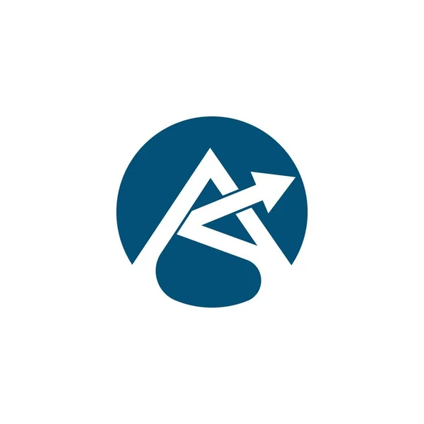 Een Letter Pijl Logo Business Template Vector Pictogram — Stockvector