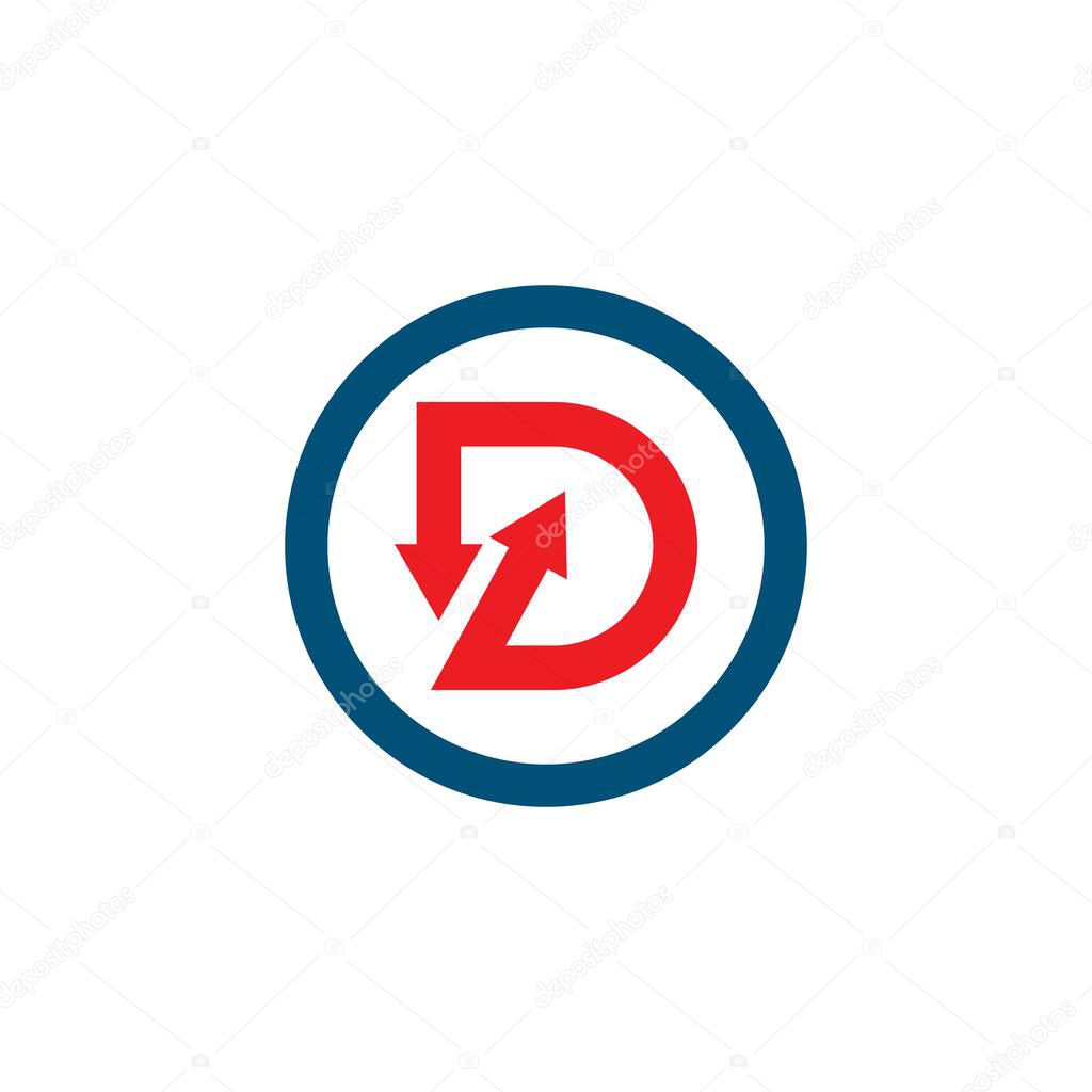 d letter arrow  logo icon illustration vector design