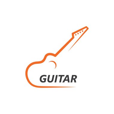 gitar simgesi logo vektör çizim şablonu
