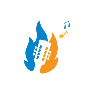 guitar icon logo vector illustration design template clipart
