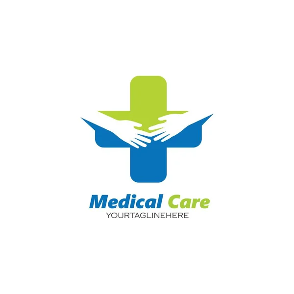 Cruz Pessoas Médicas Ícone Logotipo Vetor Ilustração Design Modelo —  Vetores de Stock