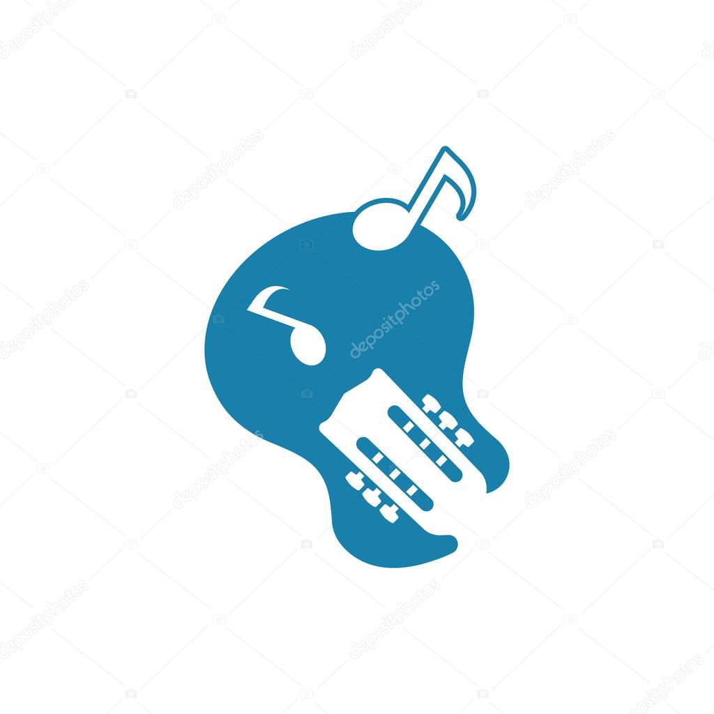 Guitar icon logo vector illustration design template