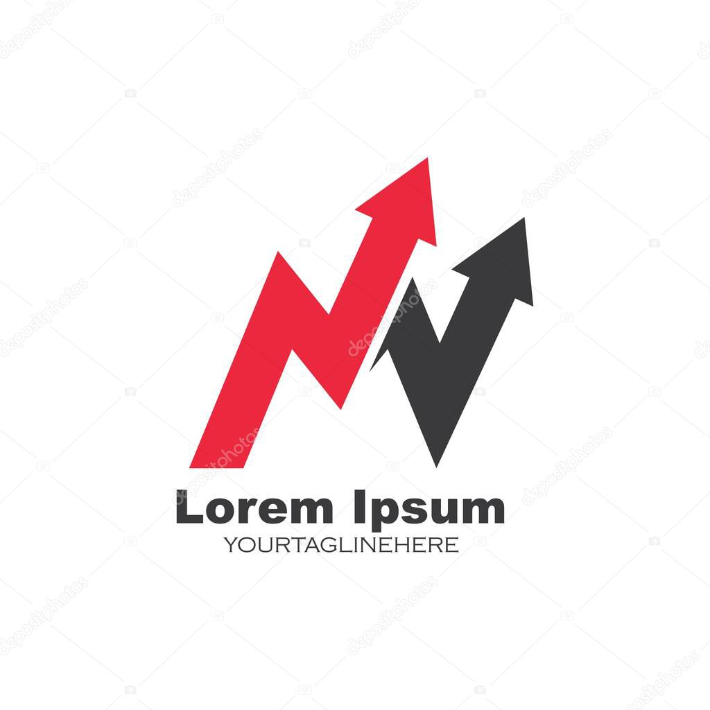M Letter arrow  Logo Template Vector Illustration