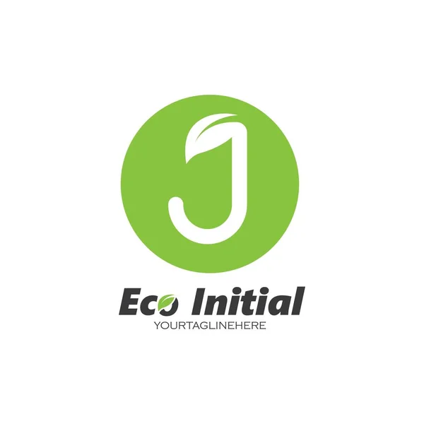Brief Eco Leave Logo Vektor Illustration Design — Stockvektor