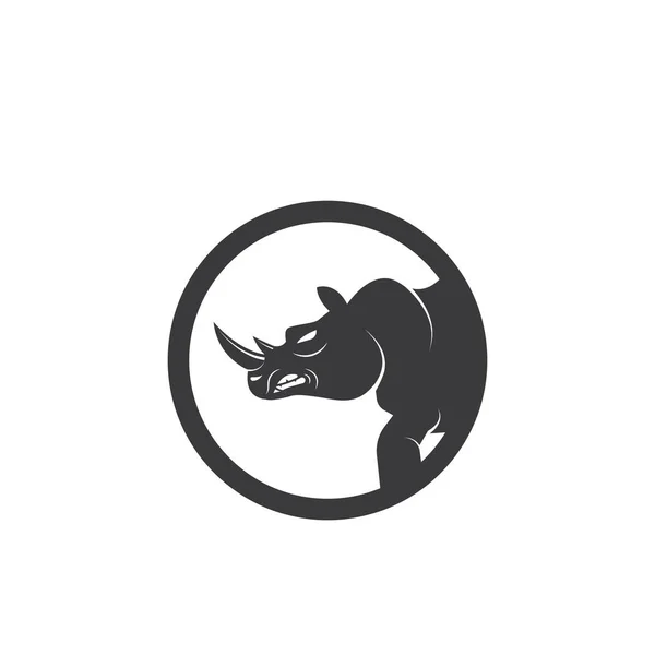 Rhino Icon Logo Vector Illustration Design Template — Stock Vector