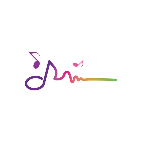 Musik Och Ljudeffekt Ilustration Logotyp Vektor Ikon Mall — Stock vektor