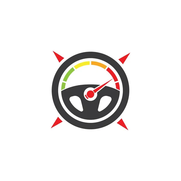 Auto Lenkrad Kompass Konzept Logo Symbol Vektor Illustration Design — Stockvektor