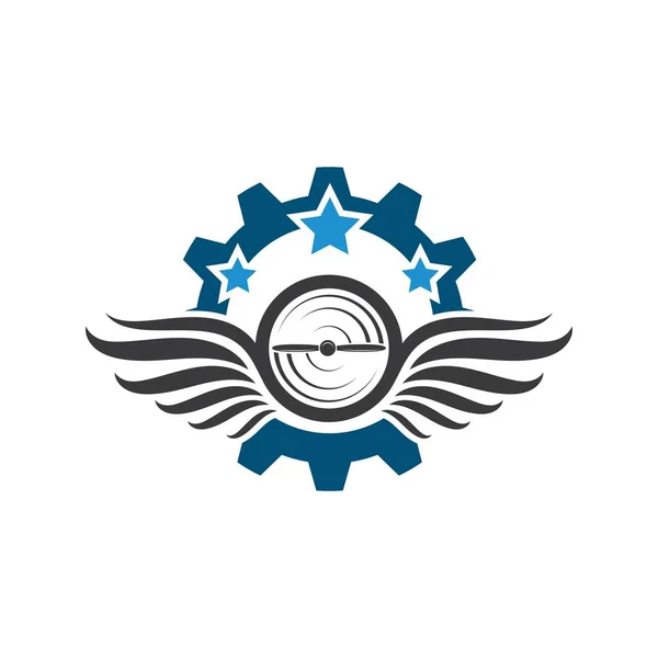 Luftfahrt Logo Vektor Illustration Design Vorlage — Stockvektor