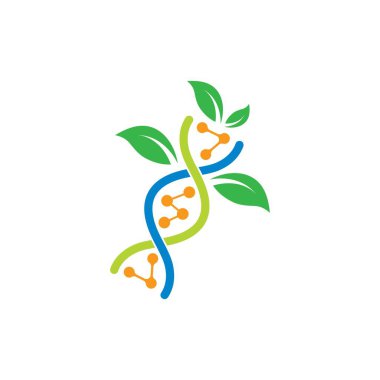 DNA genetik logo çizim vektörü