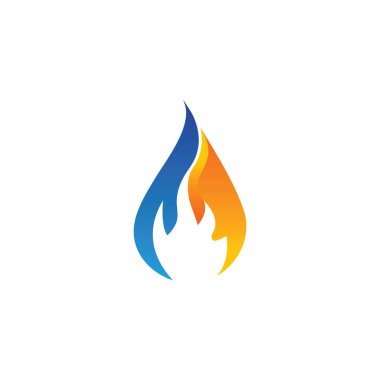 Ateş Alevi Logosu vektör çizim şablonunu ateşle