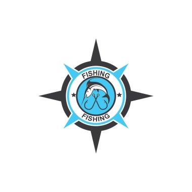 balık kancası logo vektör illüstrasyon tasarımı