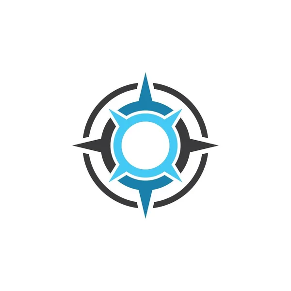Bússola Logotipo Vetor Modelo Ilustração Design — Vetor de Stock