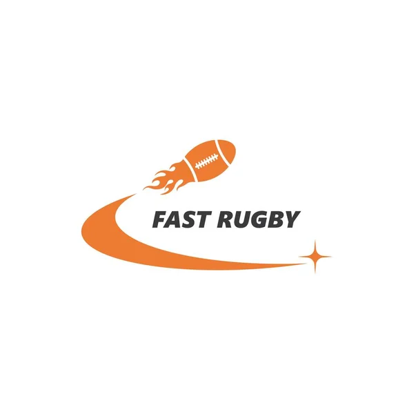 Ikona Ilustracja Piłka Rugby Projekt Szablon Wektor — Wektor stockowy