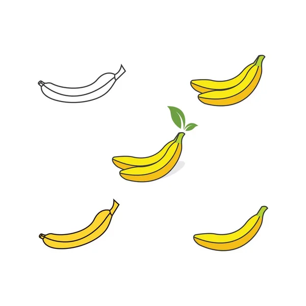 Banana Icon Vector Illustration Design Template — Stock Vector