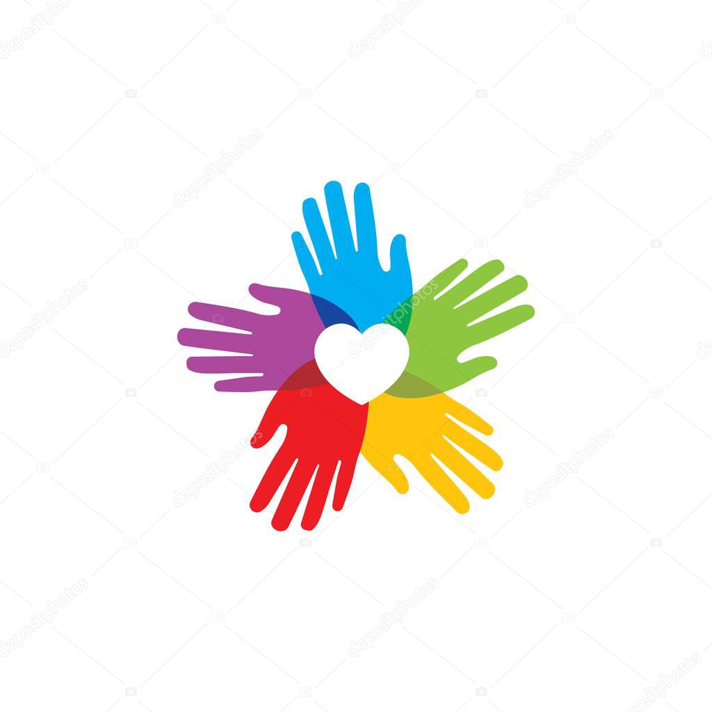 diversity Hand  vector icon illustration design template