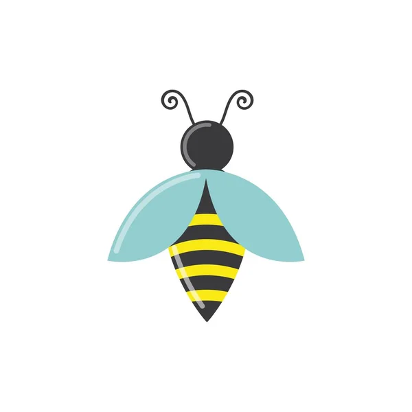 Mel Bee Logo Template Vetor Ícone Ilustração Design —  Vetores de Stock