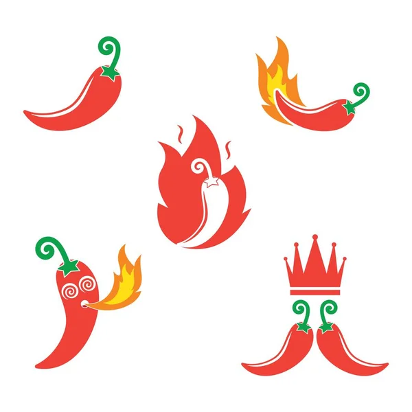 Chili Logo Pictogram Vector Illustratie Ontwerpsjabloon — Stockvector