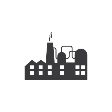Endüstriyel fabrika binası ikon vektör çizim şablonu
