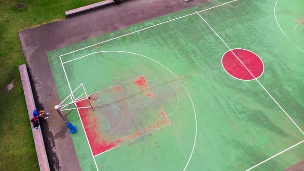 Tembakan Udara Lapangan Basket Yonghe Taman Taman Kota Taipei Taiwan — Stok Foto